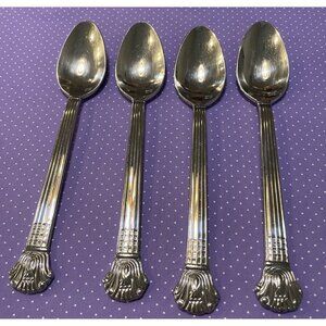 Retroneu Avignon Vendome 18/10 Stainless Korea Set Of 4 Oval Soup Spoons Glossy‎